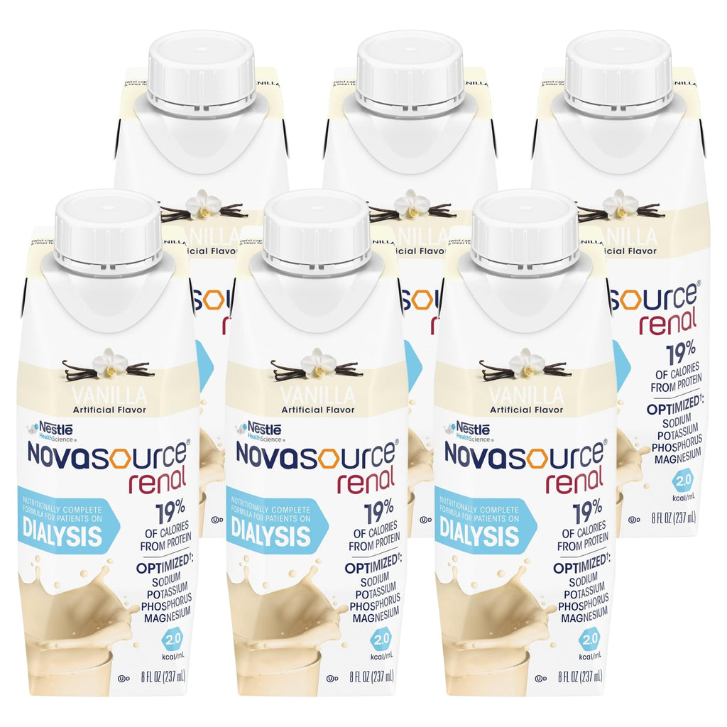 NOVASOURCE Renal Vanilla Dialysis Protein Shakes, 8 Fl Oz, 24pk