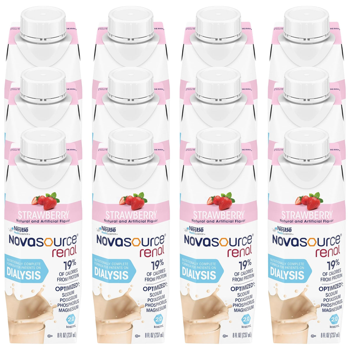 NOVASOURCE Renal Vanilla Dialysis Protein Shakes, 8 Fl Oz, 24pk